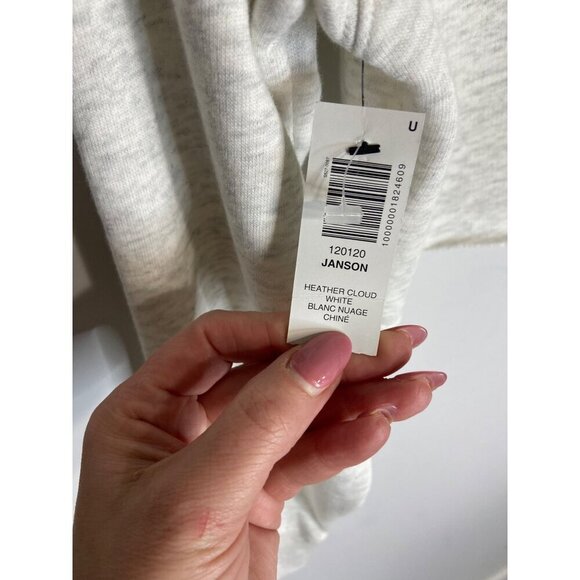 NWT TNA Janson Cropped Hoodie Heather Cloud White-sz Small - Picture 3 of 5